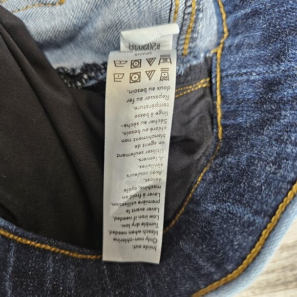 Spanx Jeans Womens Medium Blue Skinny Jeggings Pull On Distressed Raw Hem - Picture 7 of 12